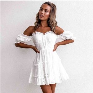 Off Shoulder Boho Mini Dress